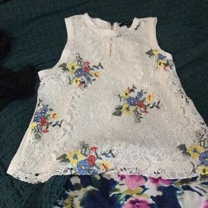 White flowered blouse